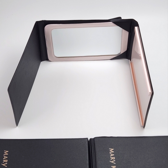 Mary Kay MakeUp Tri Fold Mirror Compact w/ Easel Back Set of 3 - Black and Pink - Picture 5 of 14